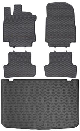 OEM Renault Clio Iv Hatchback De 03.2013 A 02.2021 Set - Alfombrillas De Goma Para Coche + Alfombrilla Para Maletero