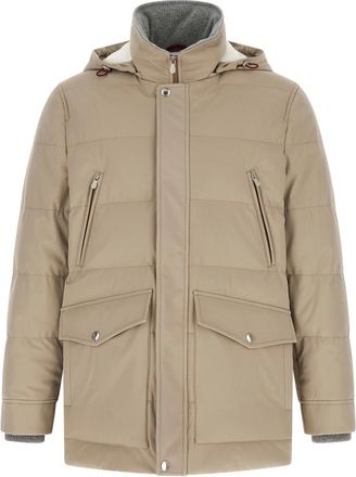 Brunello Cucinelli Donsjas Parka - Heren - Gewatteerde jassen - Beige - XL - Jassen
