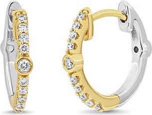 Bony Levy Maya Two-Tone 18K Gold Diamond Hoop Earrings in 18K Two Tone at Nordstrom Rack