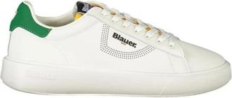 Blauer Streetstyle Sneakers met Contrasterende Accenten - Heren - Sneakers - Wit - 45 EU - Schoenen