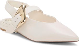 Vince Camuto Amoret Pointed Toe Slingback Flat in Coconut Crea Ecoshe at Nordstrom, Size 5.5