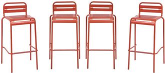 Sweeek Taburete bistr&oacute; de acero, set de 4, terracotta