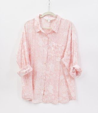 Hat Attack Printed Beach Shirt in Flora Pale Pink at Nordstrom