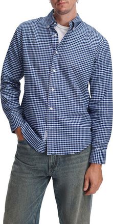 Rag & Bone Classic Plaid Cotton Oxford Shirt in Navypld at Nordstrom, Size Xx-Large