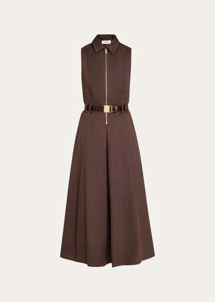 L'agence Kolton Sleeveless Belted Midi Dress