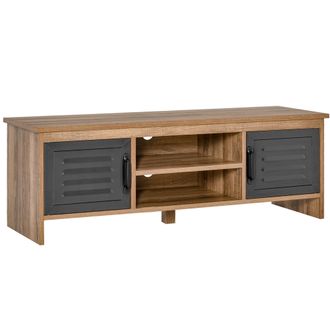HOMCOM Mueble Para Tv De 42 Pulgadas Con Dos Compartimentos Cerrados Con Puertas Met&aacute;licas Y Dos Estantes Abiertos. Mueble Moderno Para Sal&oacute;n. Dimensiones: 1