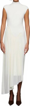 Et Ochs Francis Knit Combo Midi Dress In Ivory