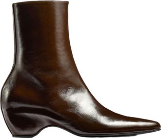 Khaite Chlorofiber Ankle Boots with Contoured Heel and Pointed Toe