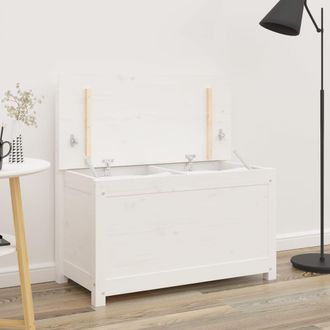 vidaXL Vidaxl - Banco De Madera Maciza De Pino Blanco 80x41x77 Cm