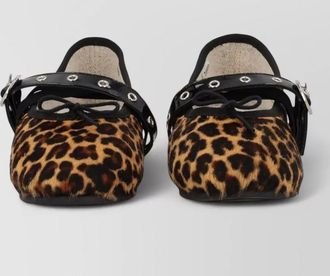 Repetto ballerina shoes round toe animal print straps