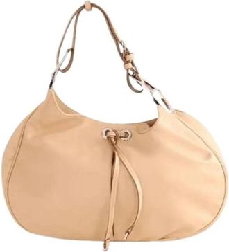 Sergio Rossi Pre-owned Shoulder Bag - Dames - Vintage Schoudertas - Beige - ONE Size - Leer - Vintage