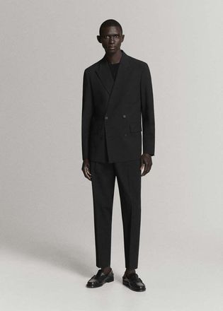 Mango Pantaloni abito Boston regular fit nero - Uomo - 44 - MANGO MAN