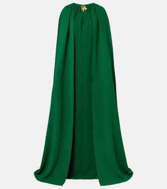 Oscar De La Renta Caftano Cyclamen in georgette di misto seta