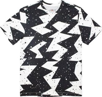 Nike Jordan Air Jordan Printed Poolside Crew T-Shirt Black White CJ6215-010