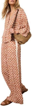 Mint Velvet Geo Print Wide Leg Trousers in Orange at Nordstrom, Size Medium