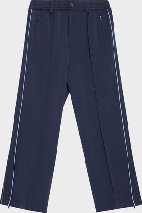 Marni Men & apos;s Wool Stretch Wide-Leg Pintuck Trousers
