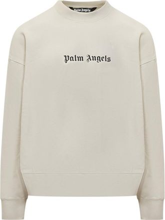 Palm Angels White Logo Crew Neck Sweater