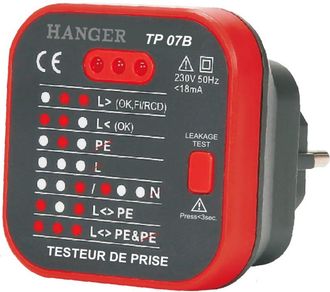 Hanger Tp 07b Tester De Enchufes El&eacute;ctrico Funcional