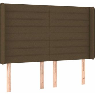 vidaXL Cabecero Con Led De Tela Marr&oacute;n Oscuro 147x16x118/128 Cm Vidaxl