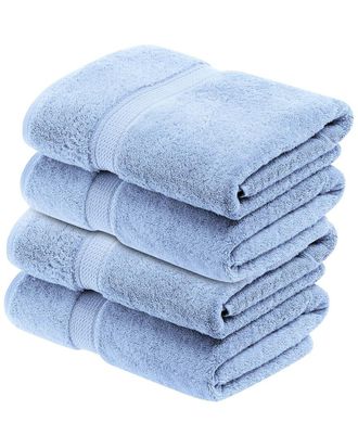 Superior Set Of 4 Egyptian Cotton Plush Heavyweight Absorbent Luxury Soft Bath Towels