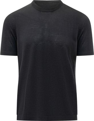 Ermenegildo Zegna Black Crew Neck T-Shirt