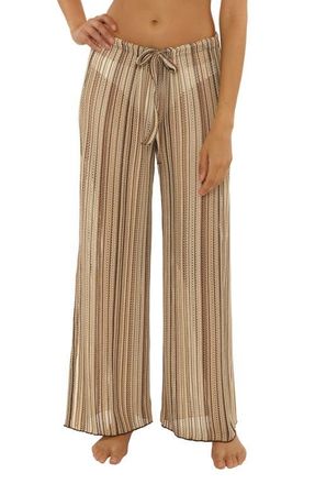 BECCA by Rebecca Virtue Seaside Side Slit Cover-Up Pants in Mocha/Tan at Nordstrom, Size Medium