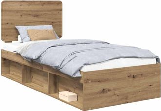 vidaXL Bed Frame Artisian Oak 90 x 190 cm Solid Pine Wood vidaXL