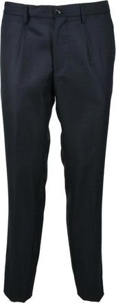 Michael Coal Stijlvolle wollen mix pantalon - Heren - Nette broeken - Blauw - W34 - Wol - Broeken