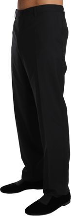 Dolce & Gabbana Mens Black Wool Stretch Formal Trousers