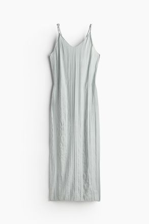 H&M Gecrinkeltes Satinkleid mit Twistdetail - Hellt&uuml;rkis