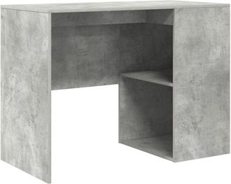 vidaXL Desk with Shelf Concrete grey 102 x 50 x 75 cm Engineered Wood Vidaxl