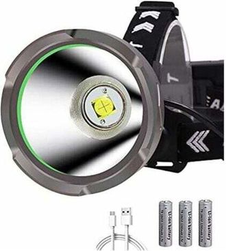 OEM Linterna Frontal Led Recargable De Gran Potencia, 15 000 L&uacute;menes, Weslite Xhp90 De Largo Alcance, Foco Led Ultrapotente, 4 Modos De Iluminaci&oacute;n, Refle