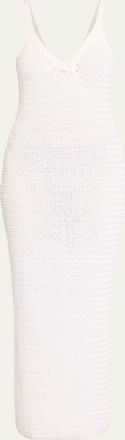 Balmain Long Sleeveless Crochet Dress