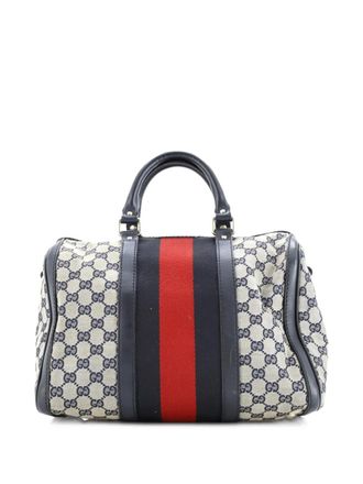 Gucci Vintage Web Boston Bag GG Canvas Medium satchel - Blu