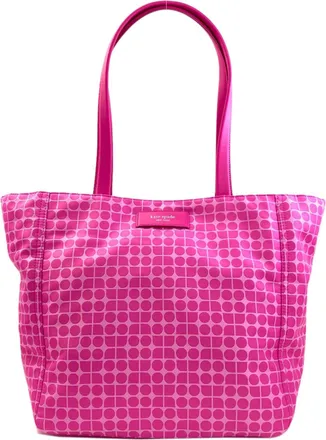 Kate Spade New York Pink Polyester Leather Tote Bag (Pre-Owned)