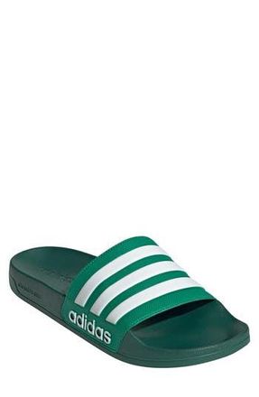 adidas Adilette Shower Slide in Court Green/White/Green at Nordstrom Rack, Size 12