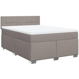 vidaXL Vidaxl - Cama Box Spring Con Colch&oacute;n Tela Gris Taupe 140x200 Cm