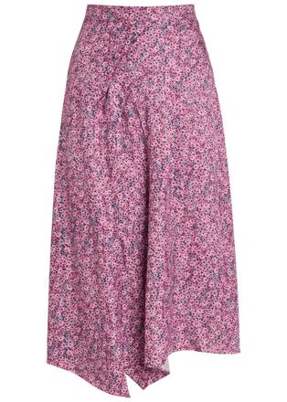 Isabel Marant Cacia Floral-print Woven Midi Skirt - Pink - 34 (UK6 / XS)