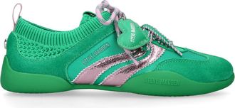 Steve Madden Womens Suede Biscotti Green Sneakers - Size UK 5