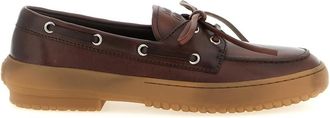 Miu Miu Brown Deck Leather Loafers