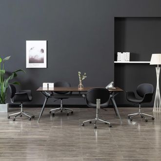 vidaXL Sillas De Comedor Giratorias 4 Unidades Cuero Sint&eacute;tico Negro Vidaxl