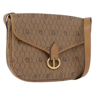Dior Pre-owned Cross Body Bags, female, Beige, Size: ONE SIZE Pre-owned Vintage honeycomb shoulder bag