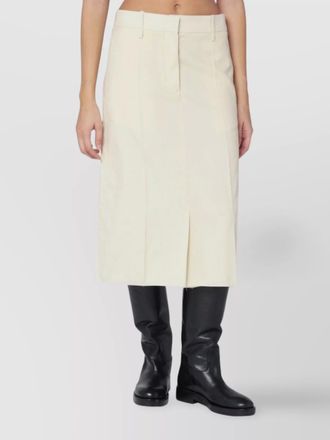 Jil Sander high waisted wool skirt featuring slits
