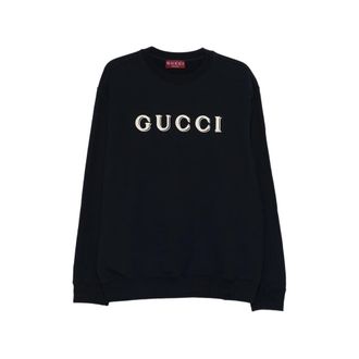 Gucci Log-detail Crew-neck Sweater
