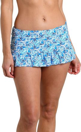 La Blanca Costa Azul Skirted Bikini Bottoms in Blue at Nordstrom, Size 12