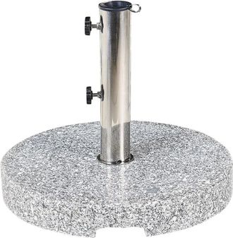 Beliani Base para sombrilla gris redonda 25 kg