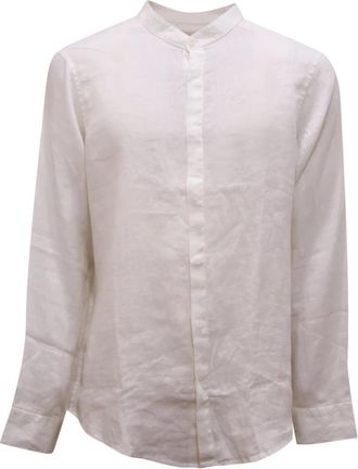 Armani Af 146199 Koreaanse Linnen Blouse - Heren - Casual Overhemden - Wit - M - Linnen - Overhemden