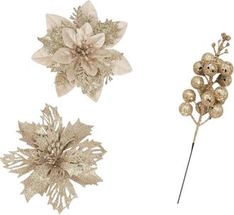 OEM Accesorios Realistas Para Arreglos Florales Navide&ntilde;os - Oro Claro