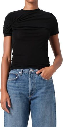 A Gold E Lissa Twist Front T-Shirt in Black at Nordstrom, Size X-Small