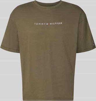 Tommy Hilfiger Regular Fit T-Shirt aus reiner Baumwolle in Khaki, Gr&ouml;&szlig;e XXL